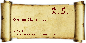 Korom Sarolta névjegykártya